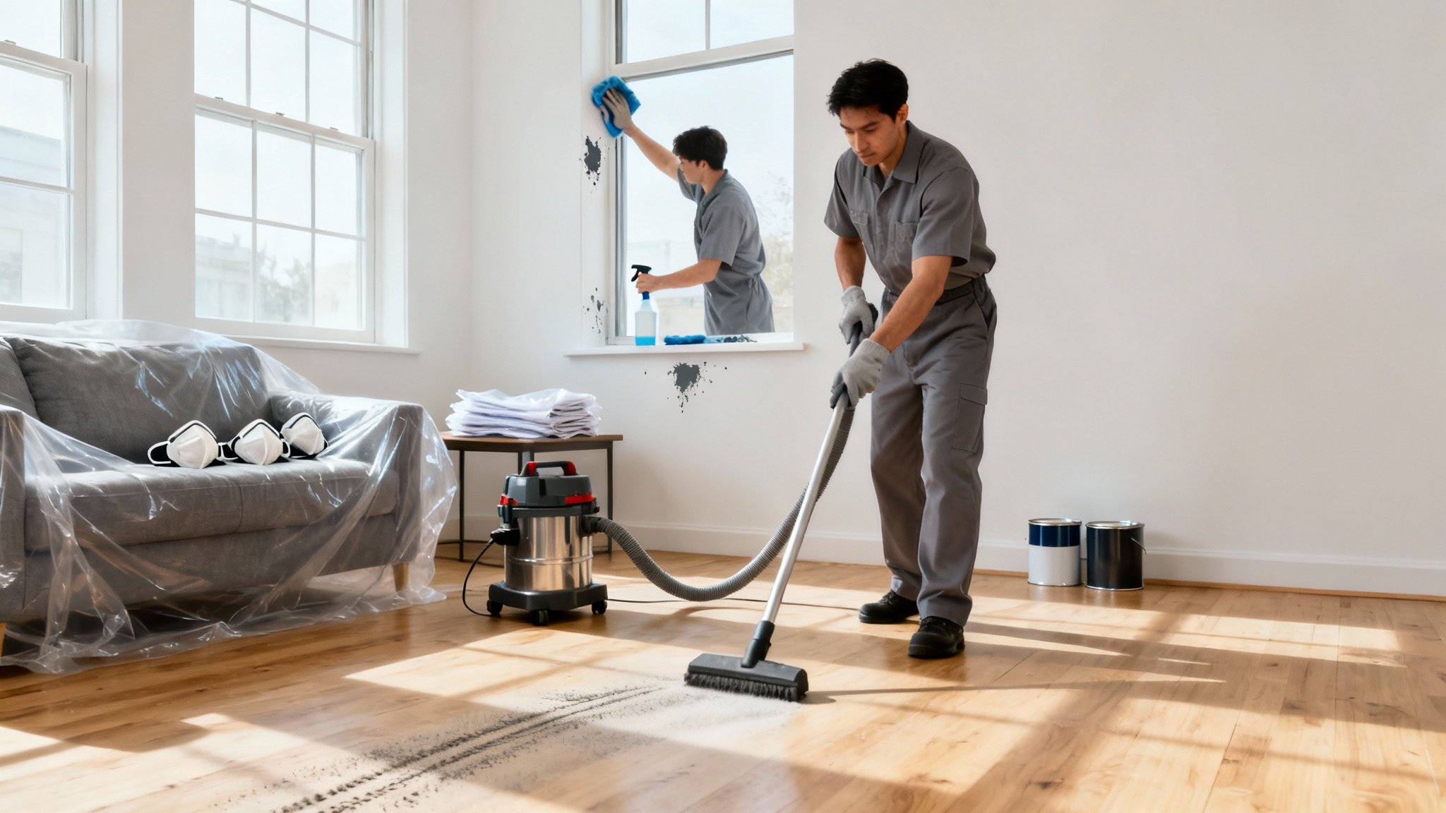 Clean and dust-free room after construction and after-builders cleaning