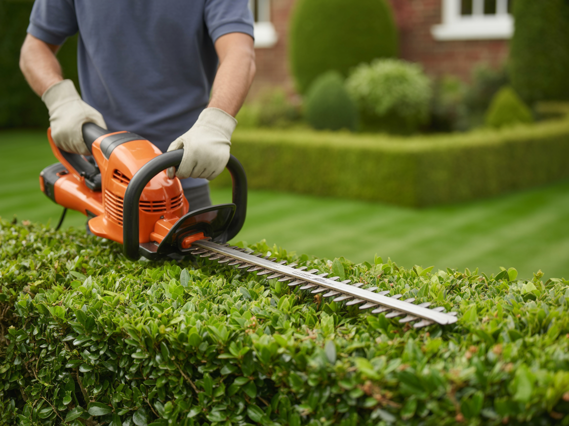 Professional garden maintenance in a London garden