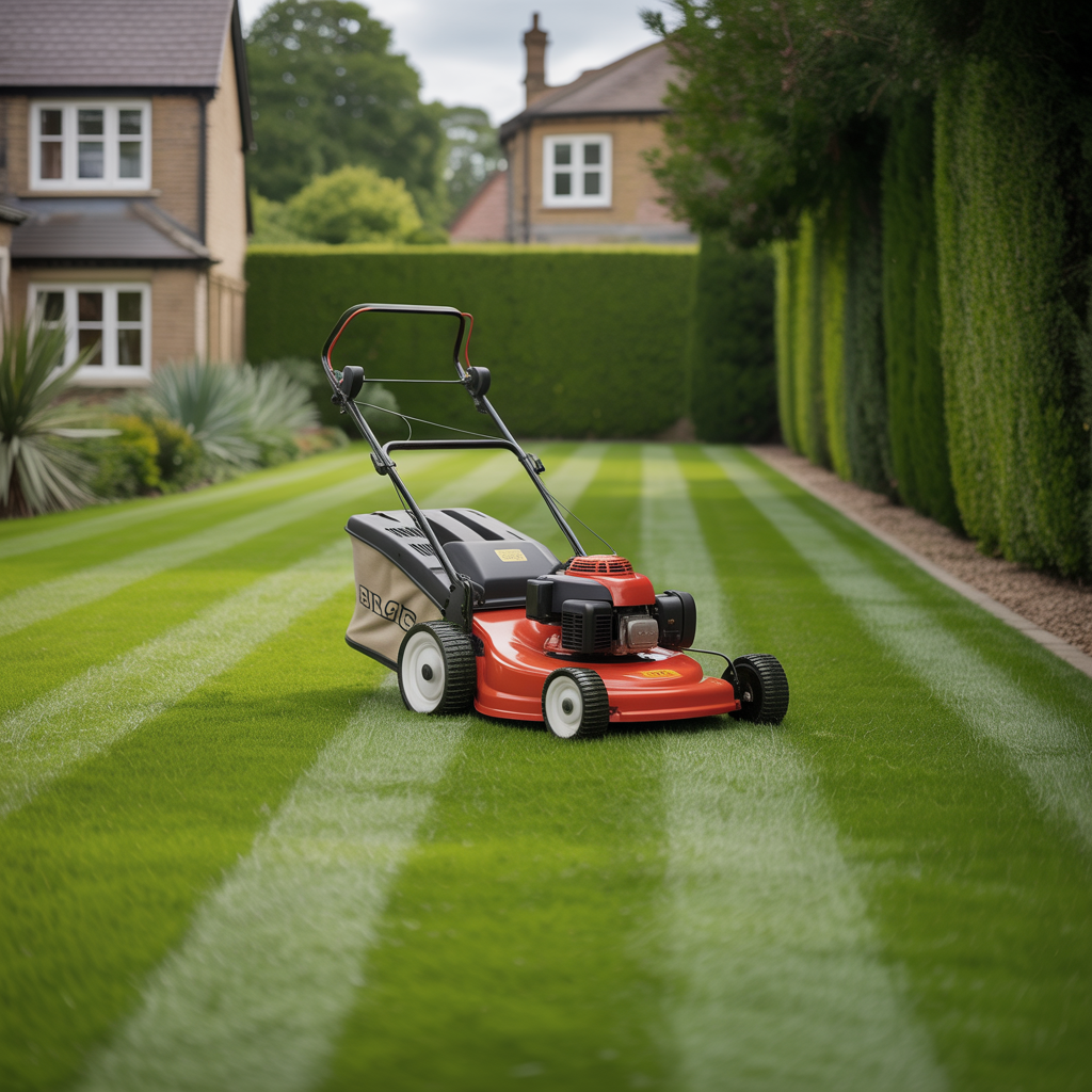 Pristine lawn with perfect stripes after professional mowing